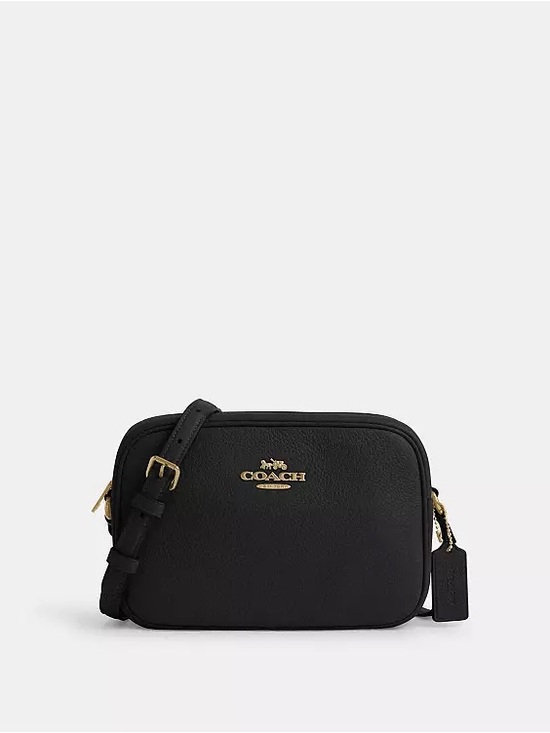 Coach Handbags - Coach Black Pebbled Leather Camera Crossbody with Gold Hardware